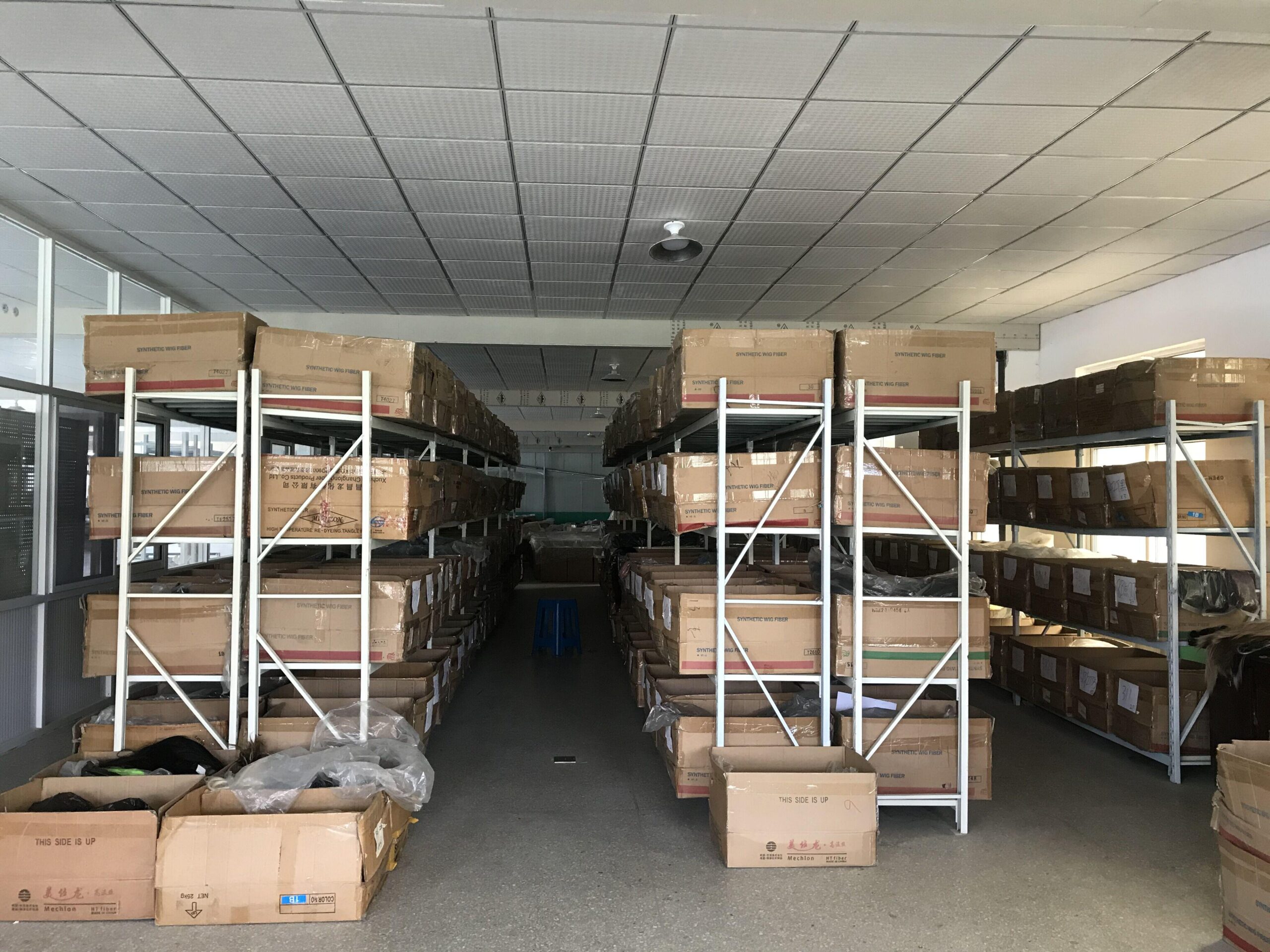 Harmohair factory warehouse, wholesale human hair bundles stock storage